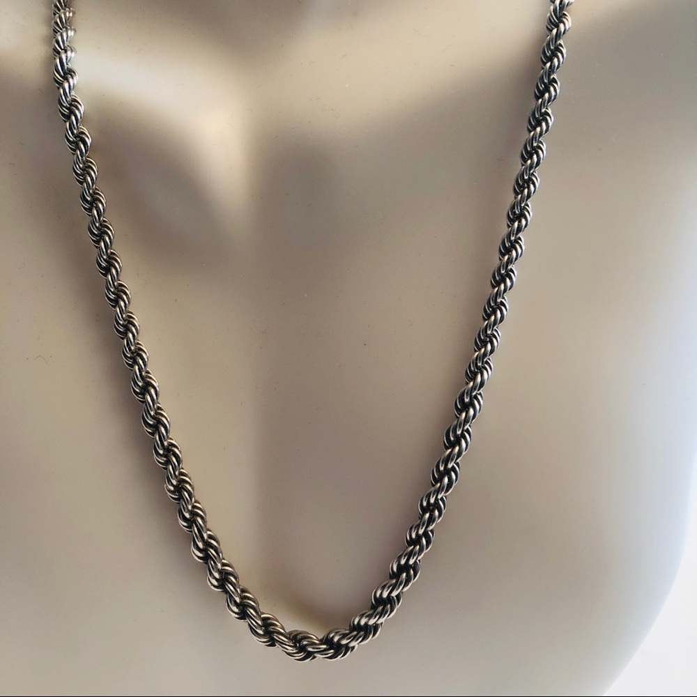 Sterling Silver Rope Necklace - Picture 2 of 5